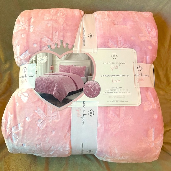 Pink Bow Comforter Set - Picture 2 of 4